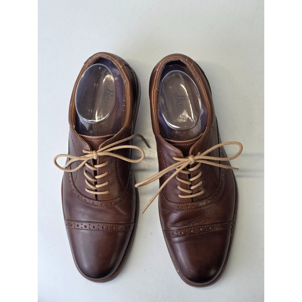 GH Bass Men's Dress Shoes Size 10 M Brown Leather Cap Toe Lace Up Oxford Casual